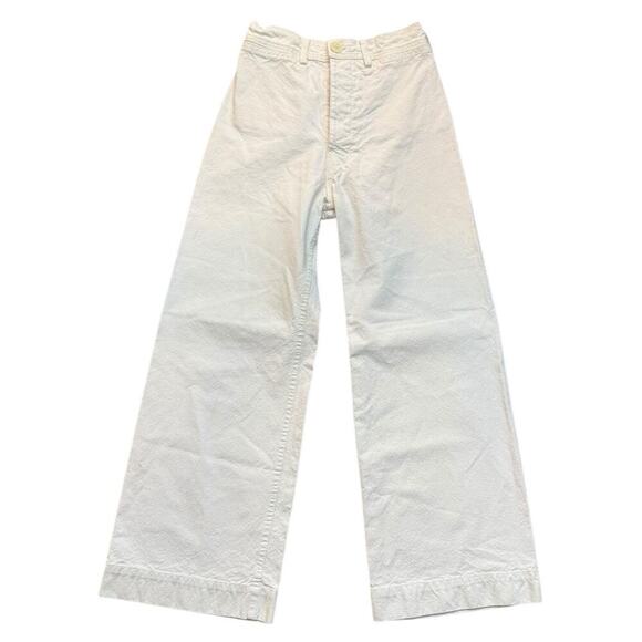 Jesse Kamm Women's Salt White High Rise Sailor Pants Size XXS - Picture 4 of 9